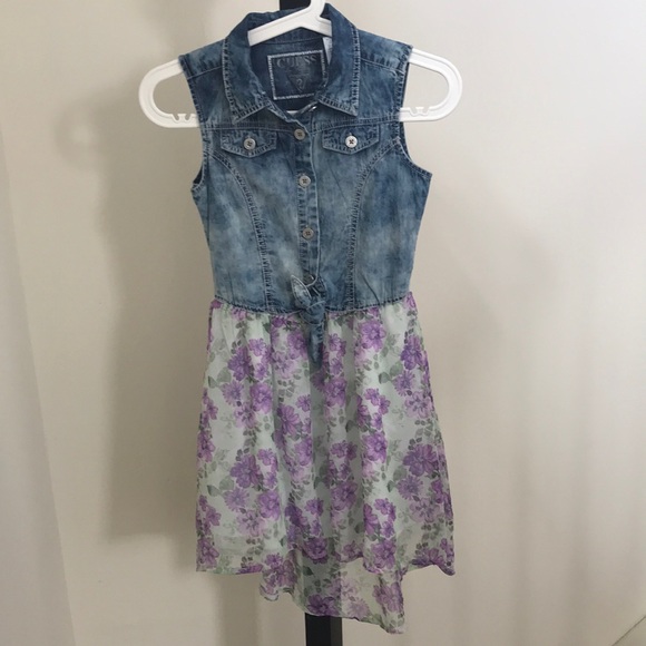 denim and floral dress